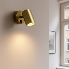 Moderne Wandstrahler Messing, Elena, mit Schalter