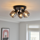 Schwarze Deckenstrahler Craig, Glas, modern