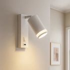 Moderne Wandstrahler Weiß, Tara, mit Schalter