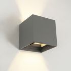 Moderne Up down Wandleuchte Grau, Dion, 6W, 3000K LED, IP65