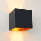 Up down Wandleuchte Schwarz und Gold, Dion, 6W, 2700K LED, IP65