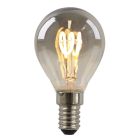 Dimmbare Olucia E14 LED-Filament Lampe Tuelo, Grau, P45, 4W, 2200K