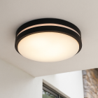 Kunststoff Außen Deckenleuchte mit Bewegungsmelder Schwarz, James, IP44