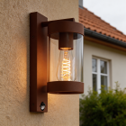 Moderne Außen Wandleuchte mit Bewegungsmelder Rostfarbe, Musa, IP44