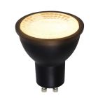Dimmbare Olucia GU10 LED-Lampe Antonie, Schwarz, 5W, 2700K