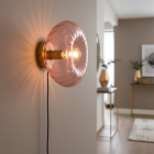 Retro Wandleuchte Rosa, Diane, mit Schalter