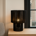 Landhaus Tischleuchte Schwarz, Sanny, mit Schalter