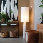 Moderne Stehlampe Beige, Timmy, mit Schalter