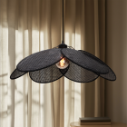 Rattan Pendelleuchte Schwarz, Rowen