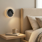 Moderne Wandleuchte Schwarz, Robbie, 10W, 4000K LED, mit Schalter