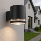 Moderne Solar Außen Wandleuchte Schwarz, Tommy, 1W, 2700K LED, IP54