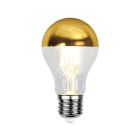 Dimmbare E27 LED-Kopfspiegellampe Malik, Gold, A60, 4,8W, 2700K, IP44