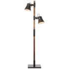 Holz Leselampe Stehlampe Braun, Audrey, mit Schalter