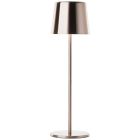 Moderne aufladbare Außen Tischlampe Kupfer, Skander, 4W, warm- bis kaltweiß einstellbare LED, IP44, mit Touch-Dimmer