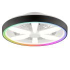 Kunststoff Deckenventilator Schwarz, Roos, 48W, RGBW LED, mit Fernbedienung