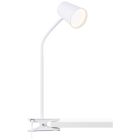 Kunststoff Klemmleuchte Weiß, Musab, 7W, 3000K LED, 3-stufig dimmbar