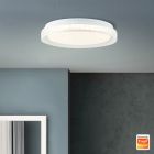 Moderne Smart Deckenleuchte Transparent, Rashmi, 24W, warm- bis kaltweiß einstellbare LED