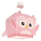 Rosa Kinderzimmer Pendelleuchte Kunststoff, Owls