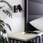 Schwarze moderne Wandstrahler Stahl, Conradus, IP44