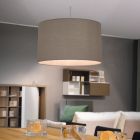 Taupe moderne Pendelleuchte Stoff, Abano