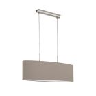 Taupe moderne Pendelleuchte Stoff, Abano