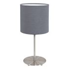 Graue moderne Tischleuchte Stoff, Abano, mit Schalter