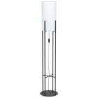 Schwarze retro Stehlampe Stahl, Patty, mit Schalter