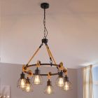 Schwarze industrielle Pendelleuchte Stahl, Simeon