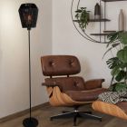 Papier Stehlampe Schwarz, Caine, mit Schalter