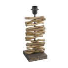 Holz Tischleuchte Braun, Agneta, mit Schalter