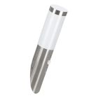 Silberne Außen Wandleuchte mit Bewegungsmelder Kunststoff, Carlein, IP44