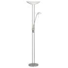 Nickel design Leselampe Stehlampe Glas, Brava, mit Schalter