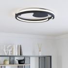 Schwarze moderne Deckenlampe Kunststoff, Madhvi, 20W, warm- bis kaltweiß einstellbare LED, mit Fernbedienung