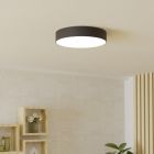 Schwarze moderne Smart Deckenleuchte Kunststoff, Germen, 15W, RGBW LED, mit Fernbedienung