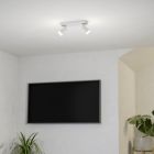 Weiße moderne Smart Deckenleuchte Aluminium, Mayke, 3,7W, RGBW LED, mit Fernbedienung