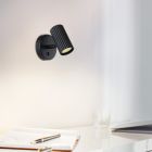 Schwarze moderne Wandstrahler Aluminium, Vikram, mit Schalter