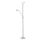 Nickel design Leselampe Stehlampe Glas, Brava, 20W, 3000K LED, mit Schalter