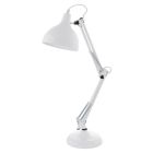 Weiße industrielle Schreibtischlampe Metall, Josha, mit Schalter