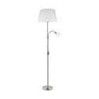 Nickel Leselampe Stehlampe Stoff, Arris, mit Schalter