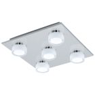 Chrom moderne Deckenleuchte Kunststoff, Busra, 7W, 3000K LED, IP44