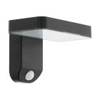 Schwarze moderne Solar Außen Wandleuchte Kunststoff, Fulco, 5W, 3000K LED, IP44