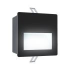 Schwarze moderne Wandeinbauleuchte Außen Aluminium, Luigino, 3,7W, 4000K LED, IP65