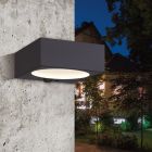 Schwarze Solar Außen Wandleuchte Kunststoff, Daud, 6,5W, 4000K LED, IP54