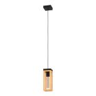 Holz Pendelleuchte Braun, Jasmina, mit Schalter