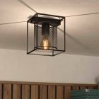 Schwarze industrielle Deckenleuchte Aluminium, Thiemo