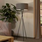 Graue moderne Stativlampe Aluminium, Anuschka, mit Schalter