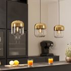 Goldene design Pendelleuchte Glas, Jeanny