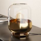 Goldene design Tischleuchte Glas, Jeanny, mit Schalter