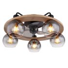 Holz Deckenventilator Landhaus, Jouke, mit Fernbedienung