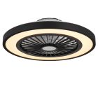 Schwarze moderne Deckenventilator Kunststoff, Komal, 45W, warm- bis kaltweiß einstellbare LED, mit Fernbedienung